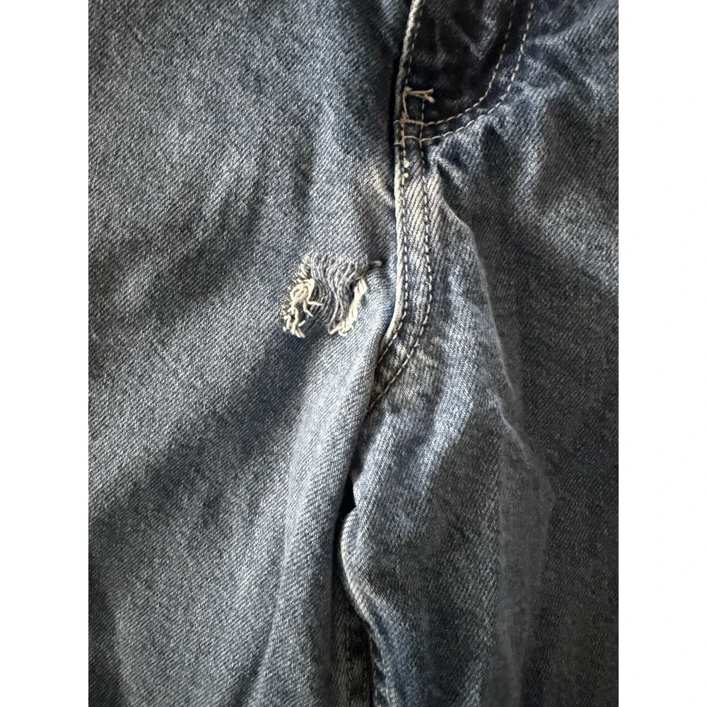 Vintage 90's Empyre Men's Blue Denim Patch Jorts Baggy Skater Grunge Size 30